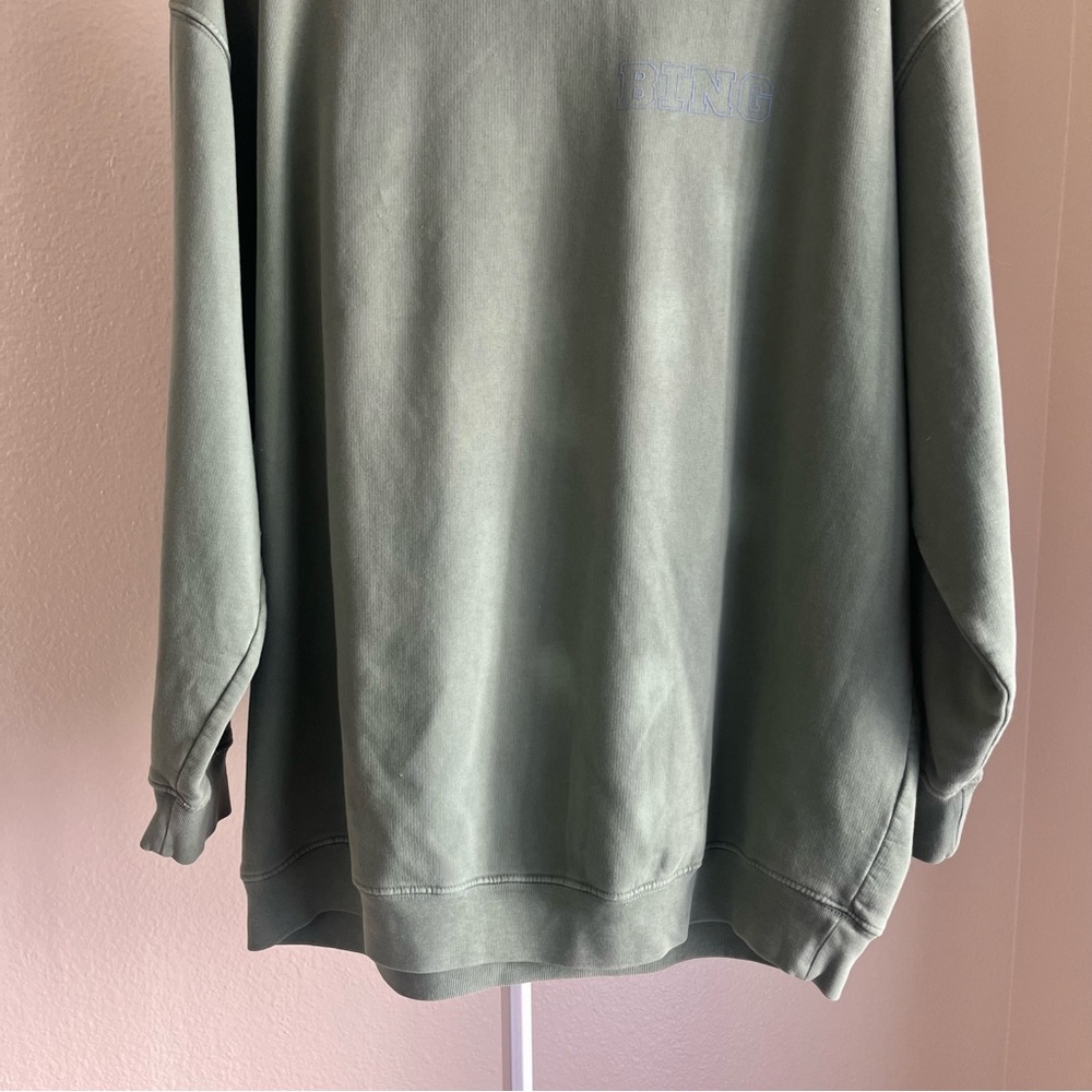 Anine Bing Cody Sweatshirt Bing Live in Green Size M - Picture 3 of 14